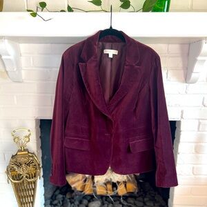 Burgundy Velvet Blazer - New York & Company